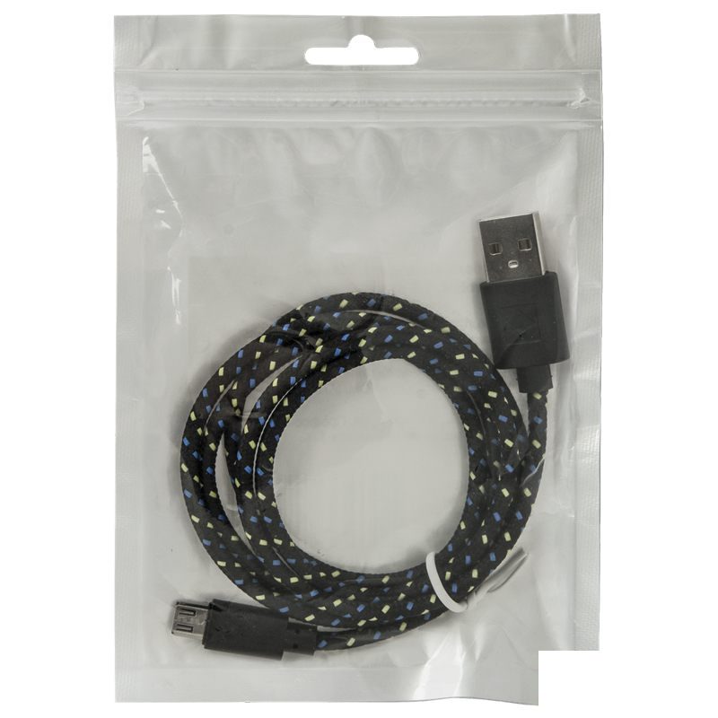 Кабель USB2.0 Defender, USB-A (m) - microUSB-B (m), 1м, в оплетке, черный (87474)