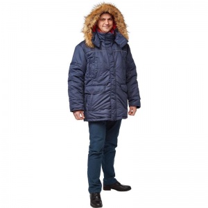 Спец.одежда Куртка зимняя мужская Аляска з28-КУ, синяя (размер 44-46, рост 170-176)