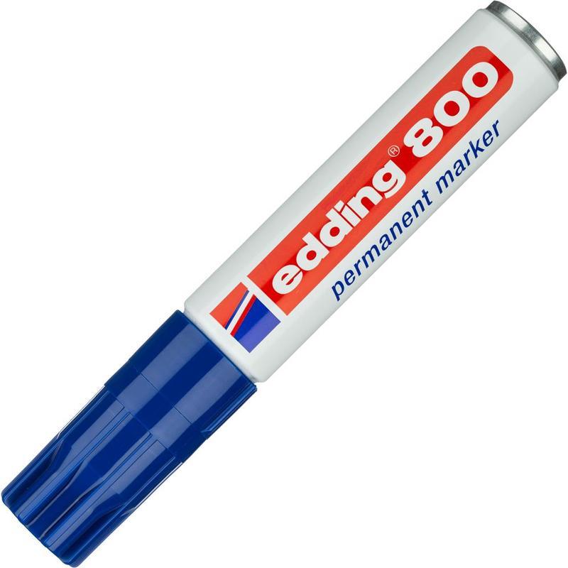 Маркер перманентный (нестираемый) Edding 800/3 (4-12мм, скошенный наконечник) синий