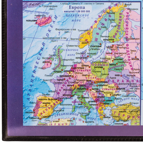 Коврик настольный Brauberg, 38х59см, с картой мира (236777), 20шт.