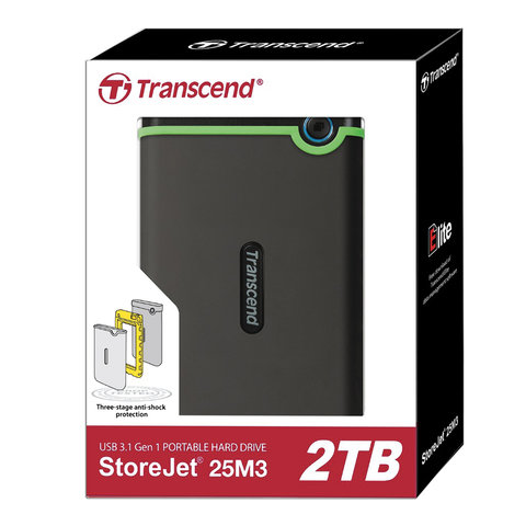 Внешний жесткий диск Transcend StoreJet 25M3S, 2Тб, серый (TS2TSJ25M3S)