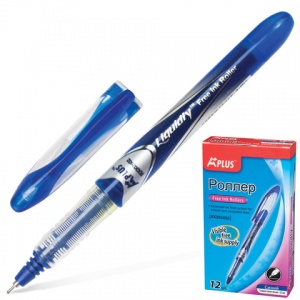 Ручка-роллер Beifa A Plus (0.33мм, синий цвет чернил, корпус бело-синий) 12шт. (RX302602-BL)