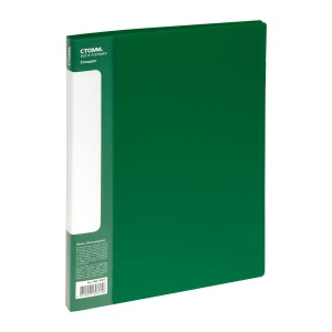 Папка файловая 30 вкладышей Стамм "Стандарт" (А4, пластик, 17мм, 600мкм) зеленая (ММ-30615)