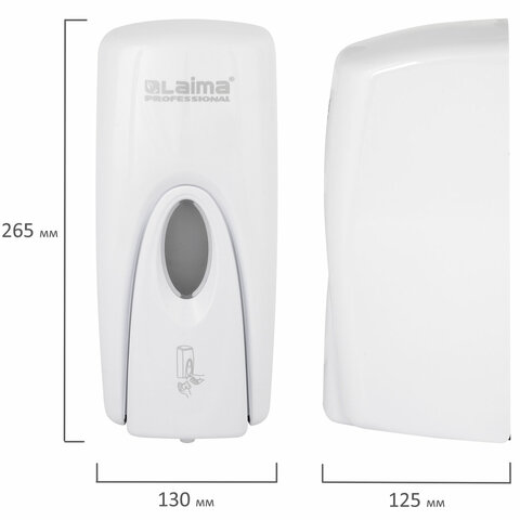 Диспенсер для жидкого мыла-пены Лайма Professional, наливной,1000мл, белый, ABS-пластик (605784)