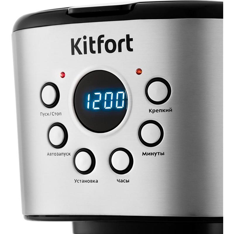 Кофеварка капельная Kitfort KT-728, черный и серебристый