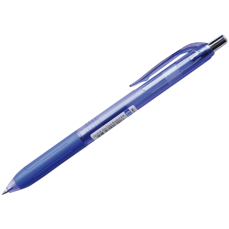 Ручка шариковая автоматическая Crown Quick Dry (0.3мм, синий цвет чернил, гибридные чернила) 12шт. (QD-018)