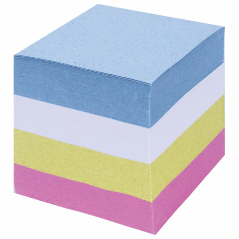 Блок-кубик для записей Staff, 80x80мм, проклеенный, 800 листов, цветной (120383)