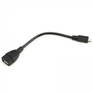 Переходник USB2.0 Cablexpert, USB 2.0 OTG - micro USB AF-BM, 0.15м, черный
