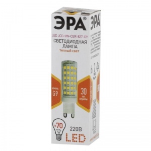 Лампа светодиодная Эра LED (9Вт, G9) теплый белый, 10шт. (JCD-9W-CER-827-G9, Б0033185)