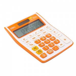 Калькулятор настольный Deli E1238 (12-разрядный) оранжевый