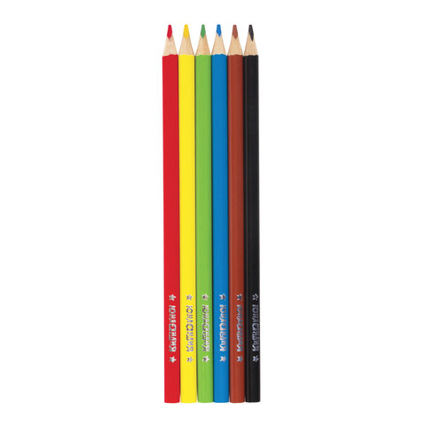 Карандаши цветные 6 цветов Юнландия &quot;Юнландик быстрее всех&quot; (L=176мм, d=3мм, 3гр) картон (181387)