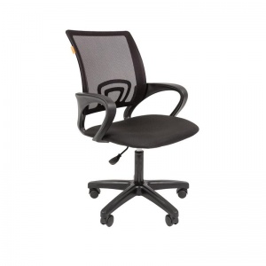 Кресло офисное Easy Chair 304 LT, ткань/сетка черная, пластик черный
