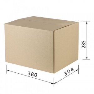 Короб картонный 380x304x285мм, картон бурый Т-23 профиль В, 1шт. (440130)