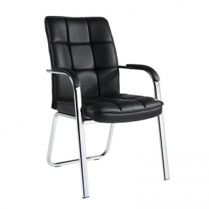 Конференц-кресло EChair 810 VPU, кожзам черный, хром, 1шт.