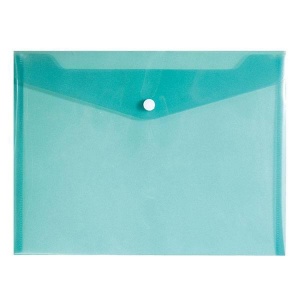 Папка-конверт на кнопке inФОРМАТ (А5, 180мкм, пластик) прозрачная зеленая, 20шт.