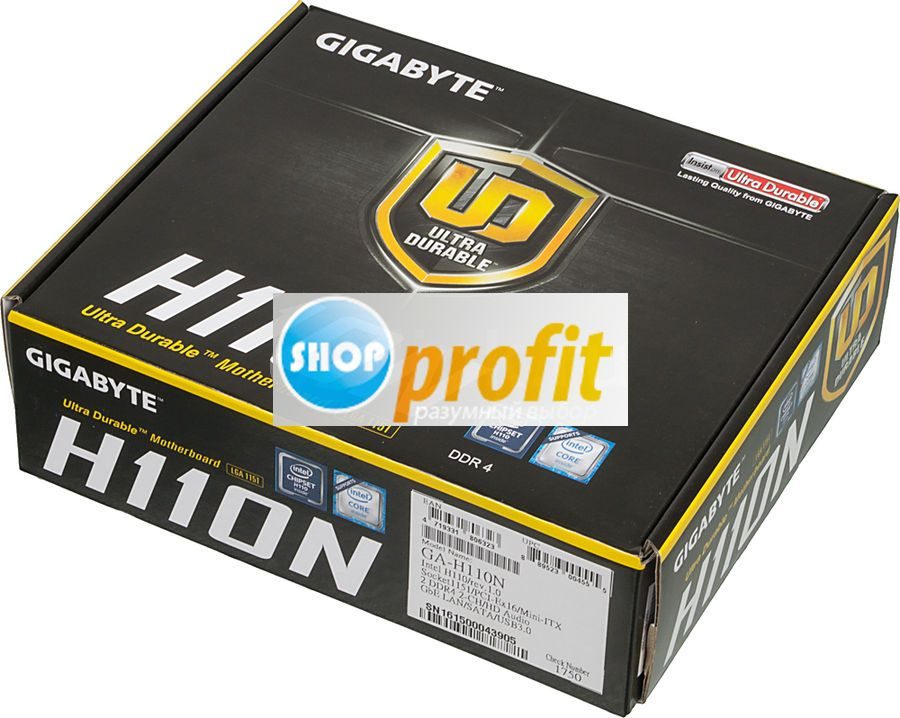 Материнская плата mini-ITX Gigabyte GA-H110N, LGA 1151, Retail (GA-H110N)
