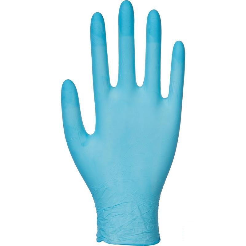 Перчатки одноразовые нитриловые смотровые Benovy с текстурой на пальцах, голубые, нестерильные, размер M, 100 пар, 10 уп.