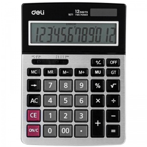 Калькулятор настольный Deli 1671 (12-разрядный) серебристый
