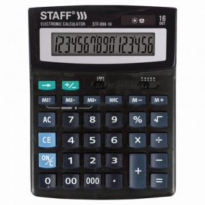 Калькулятор настольный Staff STF-888-16 (16-разрядный) черный