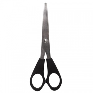 Ножницы Staff 140мм, симметричные ручки, остроконечные, черные (235458)