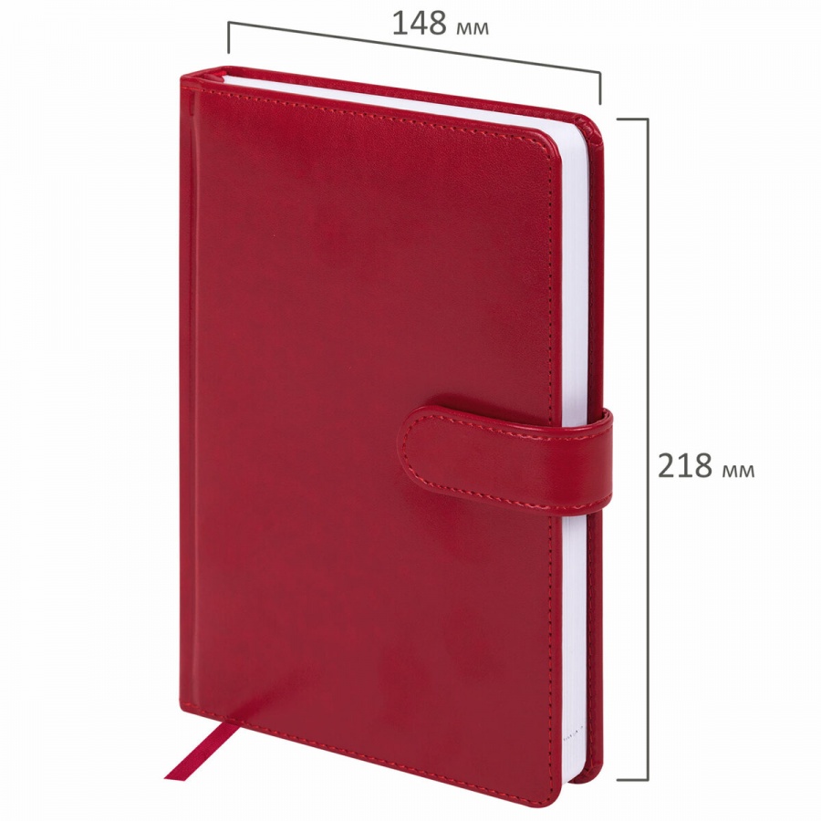 Ежедневник недатированный А5 Galant &quot;Ritter&quot; (160 листов) обложка кожзам, красный (114465)