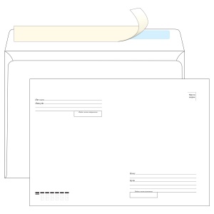 Конверт почтовый C4 OfficeSpace (229x324, 90г, стрип, подсказ) белый, 250шт. (С4.250.2)