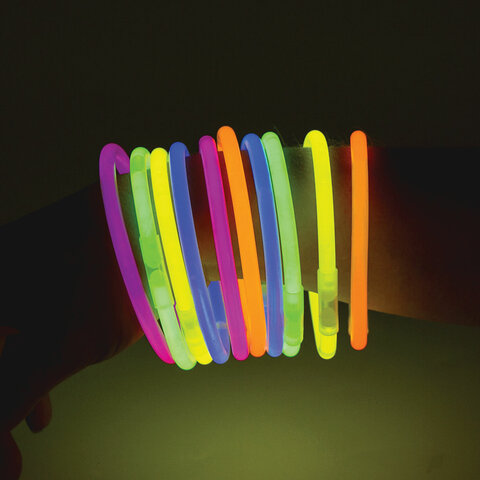 Светящиеся (неоновые) палочки-браслеты Юнландия, разные виды, 10шт. в тубе (662595)