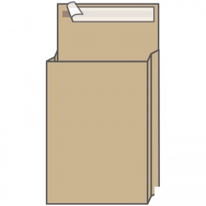 Пакет почтовый B4 KurtStrip (250х353х40, 130г, стрип, объемный) крафт, 10шт. (391157)