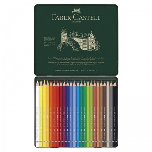 Карандаши акварельные 24 цвета Faber-Castell Albrecht Durer (L=175мм, d=3.8мм, 6гр) металлическая коробка (117524)