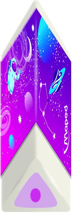 Ластик Maped Cosmic Kids, пластик, 17x54x19мм, треугольный, картон. держатель, инд. ШК (119513)
