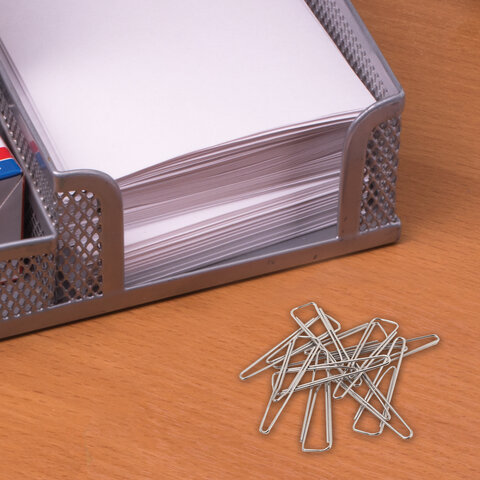 Скрепки Офисмаг (25мм, никелированные, треугольные) картонная упаковка, 100шт., 30 уп. (270441)