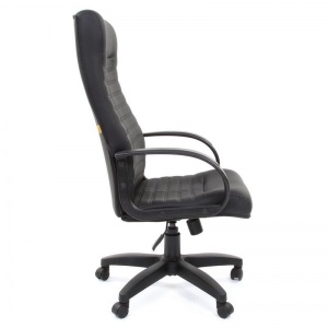 Кресло руководителя Chairman 480 LT, экокожа черная, пластик черный (7000191)