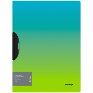 Папка с клипом Berlingo Radiance (А4, 450мкм, пластик) голубой/зеленый градиент (FCl_A4003)