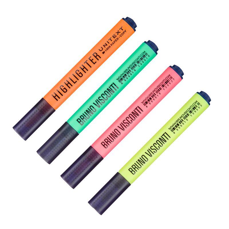Набор маркеров-текстовыделителей Bruno Visconti UniText (1-5 мм, 4 цвета) 4шт.