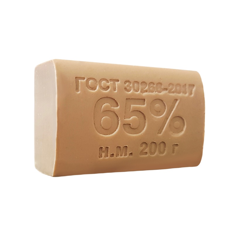 Мыло кусковое хозяйственное 65% ММЗ, 200г, без упаковки, 60шт. (607638)