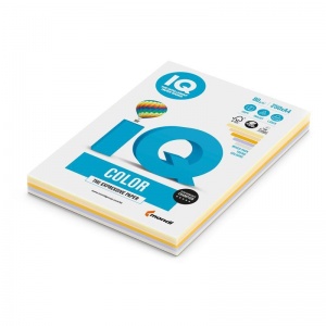 Бумага цветная А4 IQ Color медиум, 5 цветов по 50 листов, 80 г/кв.м, 250 листов (RB03)