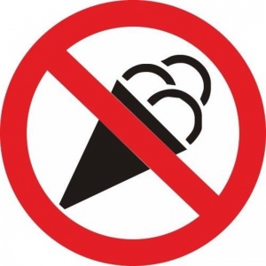 Знак для торговых организаций ГАСЗНАК Вход с мороженым запрещен (пленка ПВХ, 150х150мм) 1шт.