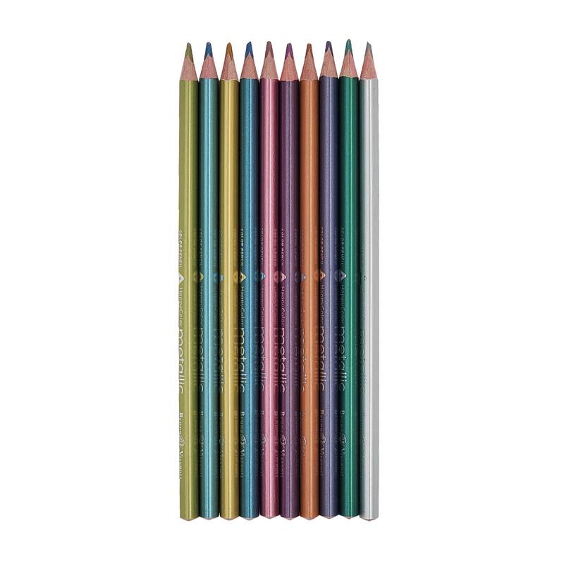 Карандаши цветные 10 цветов Bruno Visconti HappyColor (L=175мм, 3гр), 12 уп.