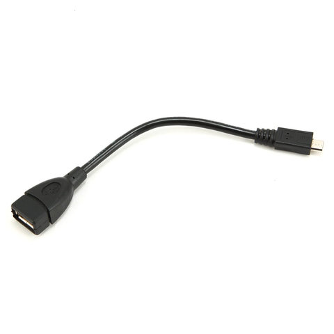 Переходник USB2.0 Cablexpert, USB 2.0 OTG - micro USB AF-BM, 0.15м, черный