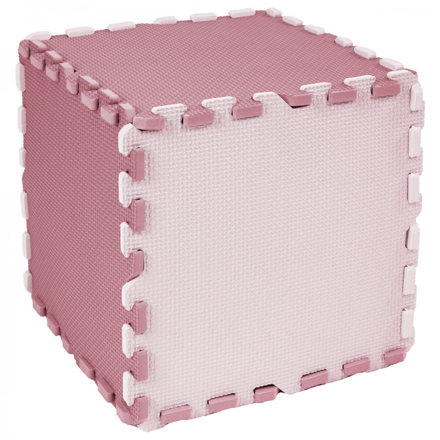 Коврик-пазл напольный Юнландия, 0,9х0,9м, мягкий, розовый, 9 элементов 30х30см, толщина 1см (664660), 12 уп.