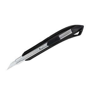 Нож канцелярский 9мм Berlingo Razzor 200, auto-lock, металл. направл., черный, европодвес, 10шт. (BM4127_a)