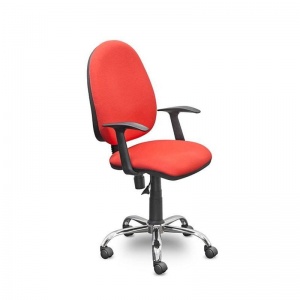 Кресло офисное Easy Chair 223 PC, ткань красная, хром
