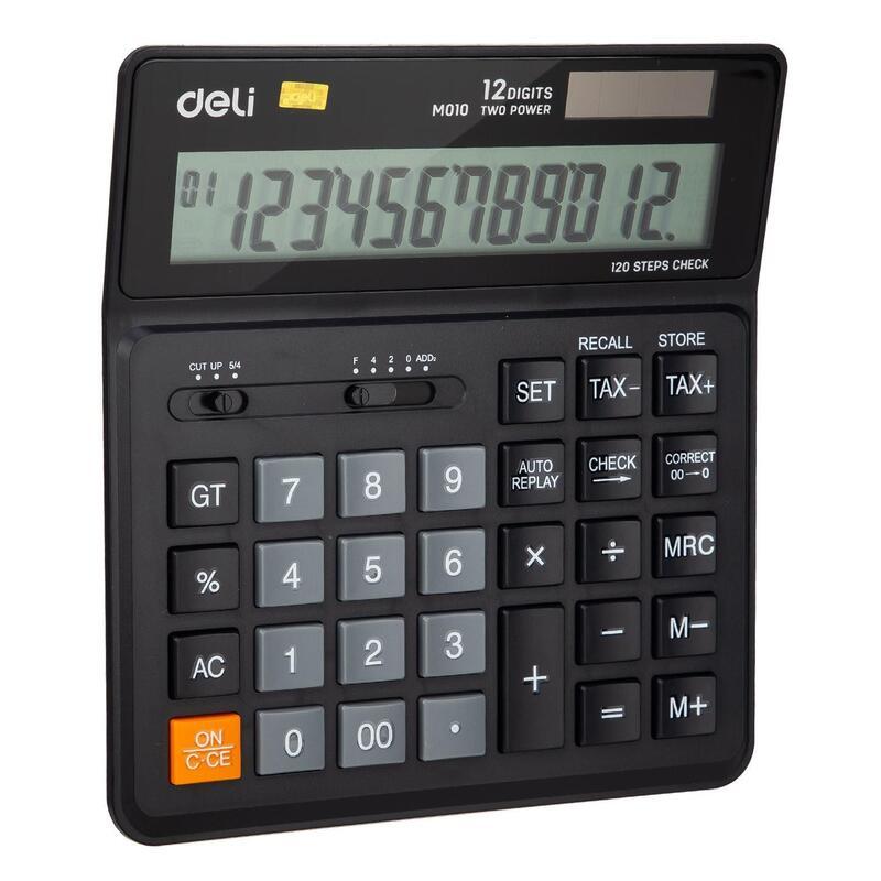 Калькулятор настольный Deli EM01020 (12-разрядный) черный