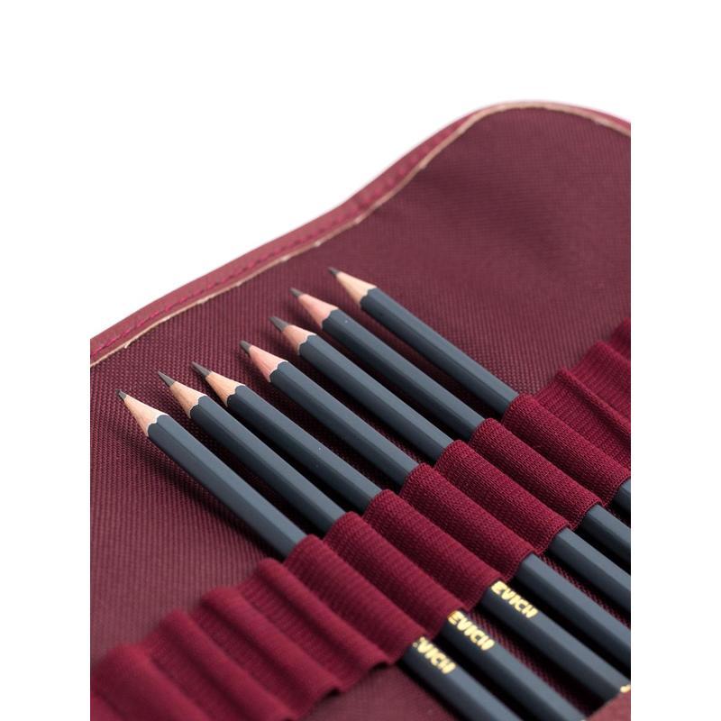 Пенал-скрутка для карандашей и ручек Малевичъ 36х21см, бордовый