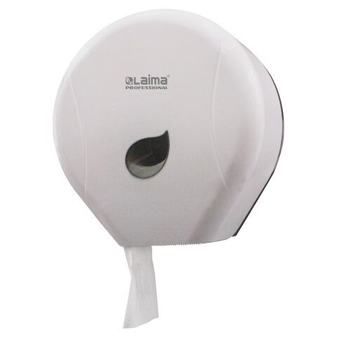 Диспенсер для туалетной бумаги рулонной Лайма Professional Eco T2, малый, пластик, белый (606545)