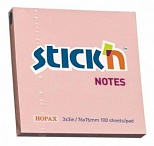 Стикеры (самоклеящийся блок) Hopax Stick'n, 76x76мм, розовый пастель, 100 листов, 12 уп.