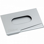 Визитница карманная Delucci (на 15 визиток, алюминий) серебристая, легкий доступ, подарочная упаковка (BCh_46002)