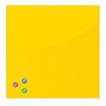 Доска стеклянная магнитно-маркерная Brauberg, желтая, 450x450мм, 3 магнита (236739)
