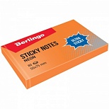 Стикеры (самоклеящийся блок) Berlingo Ultra Sticky, 50x75мм, оранжевый неон, 80 листов (LSn_39414)