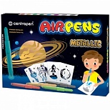Набор фломастеров воздушных 8 цветов Centropen AirPens Metallic, 8 трафаретов, картон (6 1590 0801)